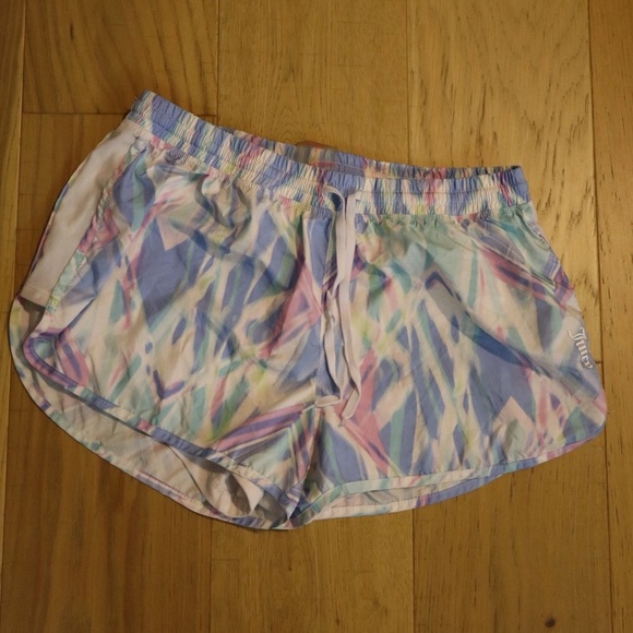 Juicy Couture Women’s Athletic Shorts – Pastel Watercolor Print - Picture 1 of 4